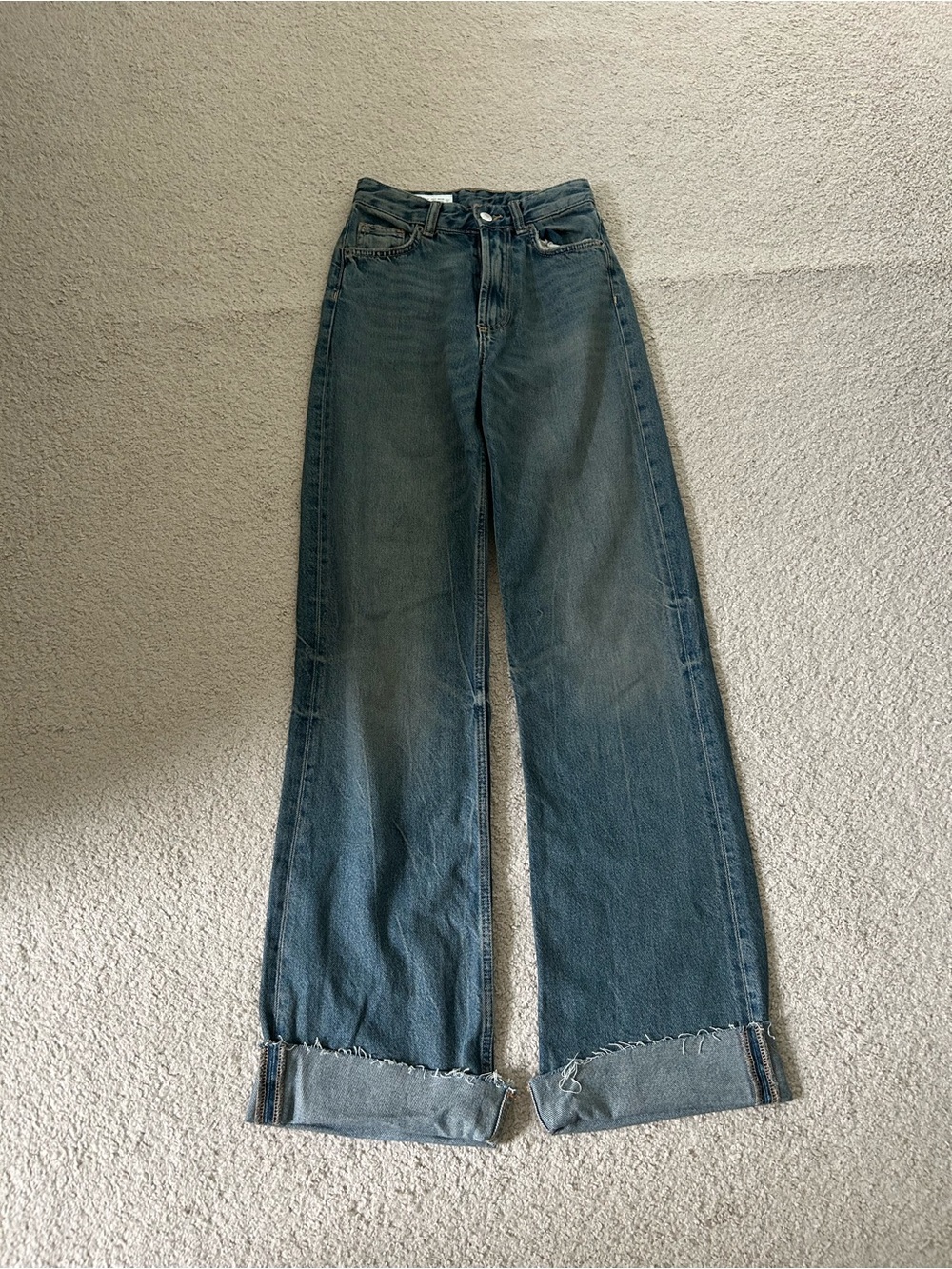 Zara Wide-Leg Denim Jeans in Blue Wash